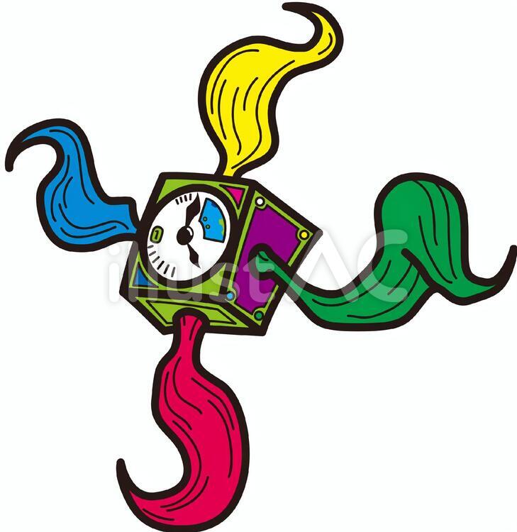 かわった時計 時計,時間,カラフルのイラスト素材