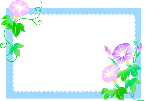 Morning glory frame, summer, hand drawn, cute, JPG, PNG and AI