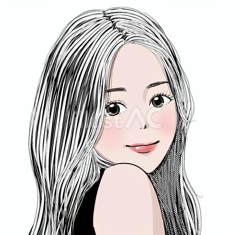 振り返る女性 女性,カラー,夏のイラスト素材