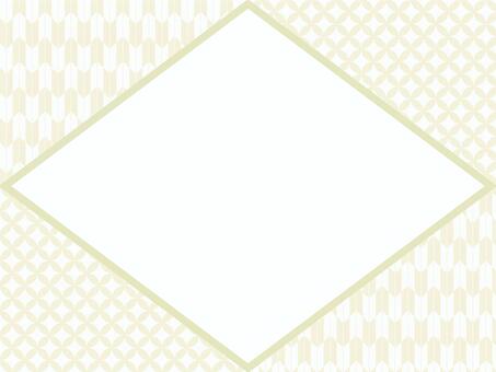 和柄の色紙風背景（黄色パターン） 和柄,年賀状,正月,お祝い,パステルカラー,矢絣,七宝,文様,フレーム,水彩のイラスト素材