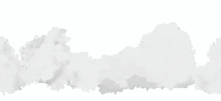 水彩風の空と雲　横シームレス　白黒 白黒,雲模様,雲,もあもあ,モヤモヤ,白,モコモコ,フワフワ,背景,草むらのイラスト素材