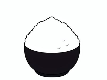 シンプルなご飯のイラスト2（湯気なし） ごはん,お米,食べ物,シンプル,黒のイラスト素材