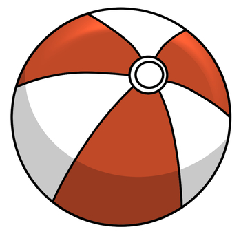 ボール ボール,まるい,シンプル,赤,しましまのイラスト素材