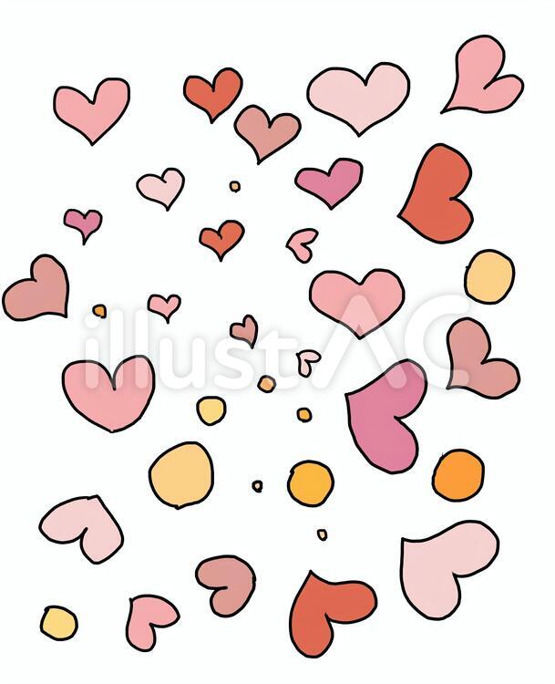 ハート敷き詰め かわいい,ハート,背景のイラスト素材