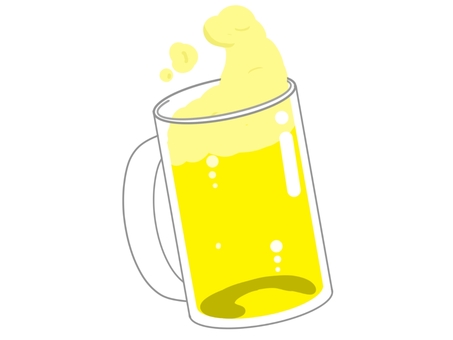 Illustration, beer, yellow, a mug, 