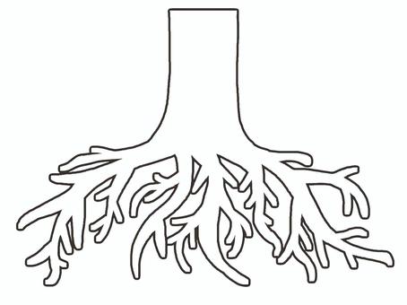 木の根っこ 木,根っこ,線画,pop調,手描き,挿絵,ワンポイント,素材,商用可,無料のイラスト素材
