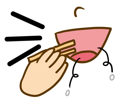 ながら食べ２ ながら食べ,食事,喋る,米粒,米,ご飯粒,落ちる,出る,お行儀,悪いのイラスト素材