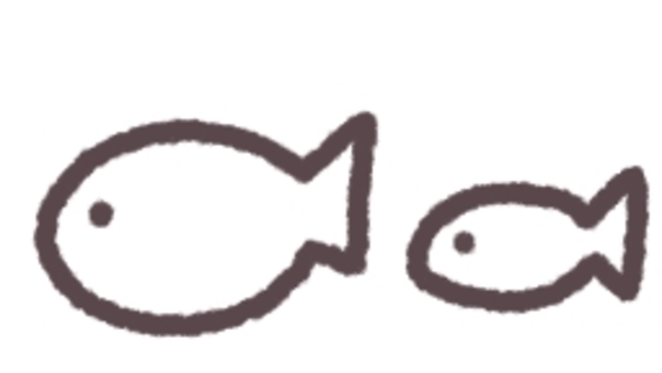 魚 魚 魚,手書き,ゆるい,線画,落書き,海,海の生き物,手書きのイラスト,夏,夏のイラストのイラスト素材