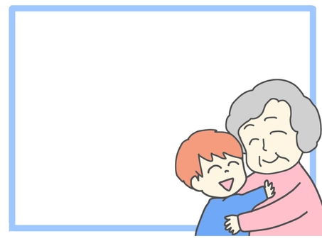 孫・祖母メッセージ メッセージカード,手紙,贈り物,孫,祖母のイラスト素材