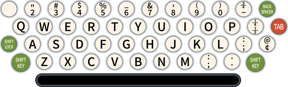 クラシカルなタイプライターのキーボード タイプライター,キーボード,文字盤,レトロ,アナログ,活字,ビジネス,打鍵,アンティーク,印字のイラスト素材