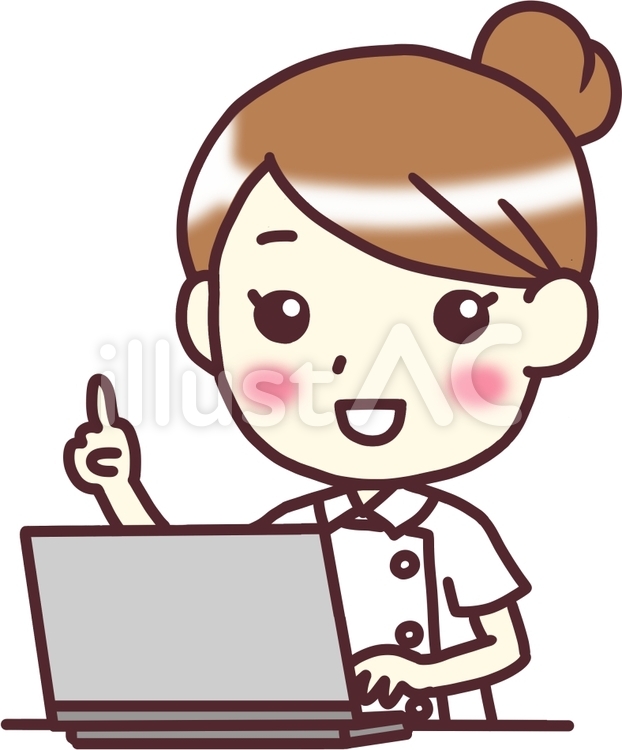 【女性白衣3】斜め_PC指刺し バストアップ,人物,女性のイラスト素材