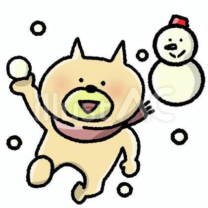 雪遊びの猫