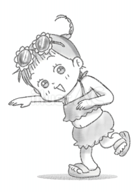 夏だー！ 夏,子ども,3歳のイラスト素材