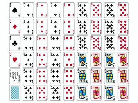 幅広トランプ 52+2枚セット 幅広トランプ 52+2枚セット トランプ,カード,ゲーム,セット,玩具,おもちゃ,スペード,ダイヤ,クローバー,ハートのイラスト素材
