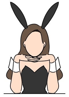 顎下で指を組むバニーガール　カラー バニーガール,コスプレ,女性,正面,うさみみ,カラーのイラスト素材
