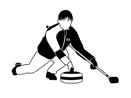 カーリング カーリング,ウインタースポーツ,競技,種目,運動,冬,人,人物,女性,選手のイラスト素材