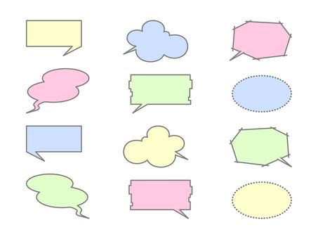 Illustration, red, frame, speech balloon, 