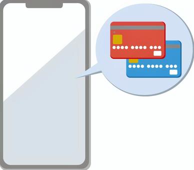 スマホとカード スマートフォン,携帯電話,スマホ,電子機器,通信機器,通信,電話,ケータイ,メール,携帯のイラスト素材