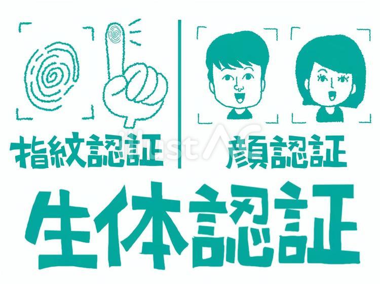 生体認証 生体認証 生体認証,顔,指紋のイラスト素材