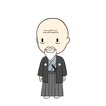 斎藤弥九郎 斎藤弥九郎,剣術家,神道無念流,練兵館,江戸時代,幕末,人物,歴史,日本史,二頭身のイラスト素材