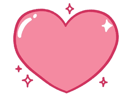 キラキラのピンクハート ハート,好き,ラブ,love,愛,ピンク,キラキラ,輝き,フラットカラー,挿絵のイラスト素材