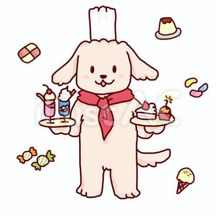犬のパティシエ(白)