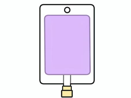 紫の液体が入った点滴パックのイラスト パック,点滴,液体,蓋,袋のイラスト素材