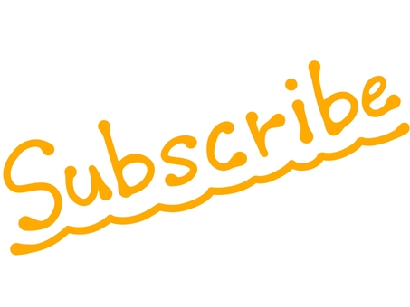 Subscribeの文字（オレンジ色） サブスクライブ,登録,購読,ニュースレター,アカウント,利用,開始,プロモーション,マーケティング,広告のイラスト素材