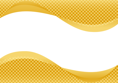 金の波フレーム　市松模様