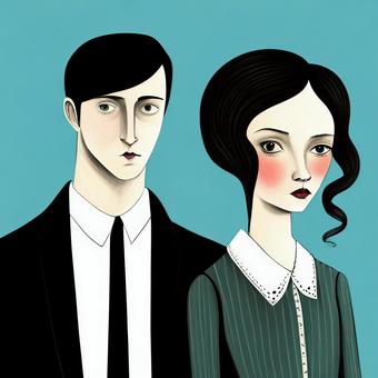 Illustration, female, male, people, 