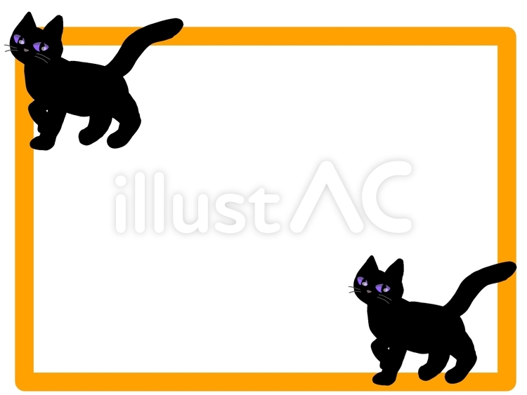 フレーム黒猫 黒猫,フレーム,枠のイラスト素材