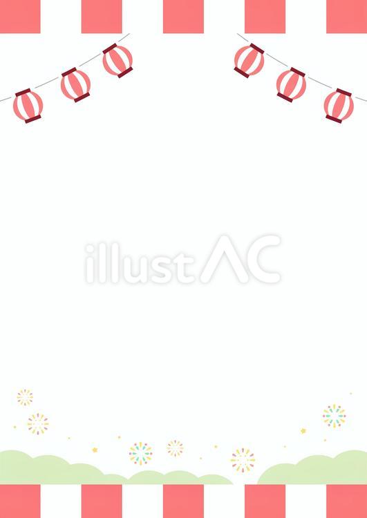 夏の花火や夏祭りの背景6 夏祭り,花火,夏のイラスト素材