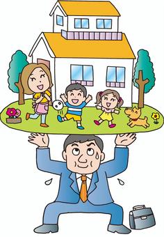 縁の下の力持ち ことわざ,縁の下の力持ち,サラリーマン,家族,ささえる,家庭円満のイラスト素材