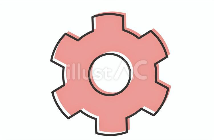 赤い設定アイコン 設定,アイコン,機能のイラスト素材