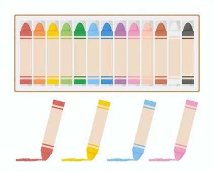 クレヨンのイラスト素材セット クレヨン,画材,お絵描き,美術,図工,デザイン,デザイナー,文房具,カラー,芸術のイラスト素材