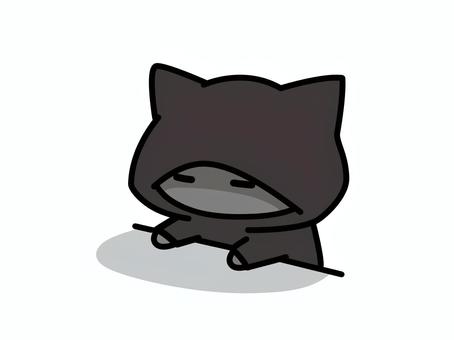 暗い気持ちになる可愛いねこイラスト 憂鬱,嫌,暗い,落ち込む,ネガティブ,悩む,深刻,猫,かわいい,ゆるいのイラスト素材