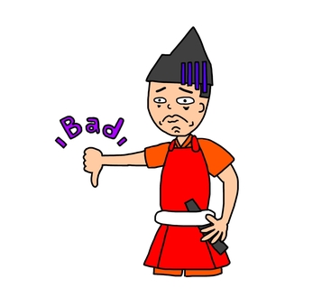 バッドな鎌倉時代の雑兵 雑兵,侍,武士,鎧武者,兵士,戦士,日本,和風,歴史,日本史のイラスト素材