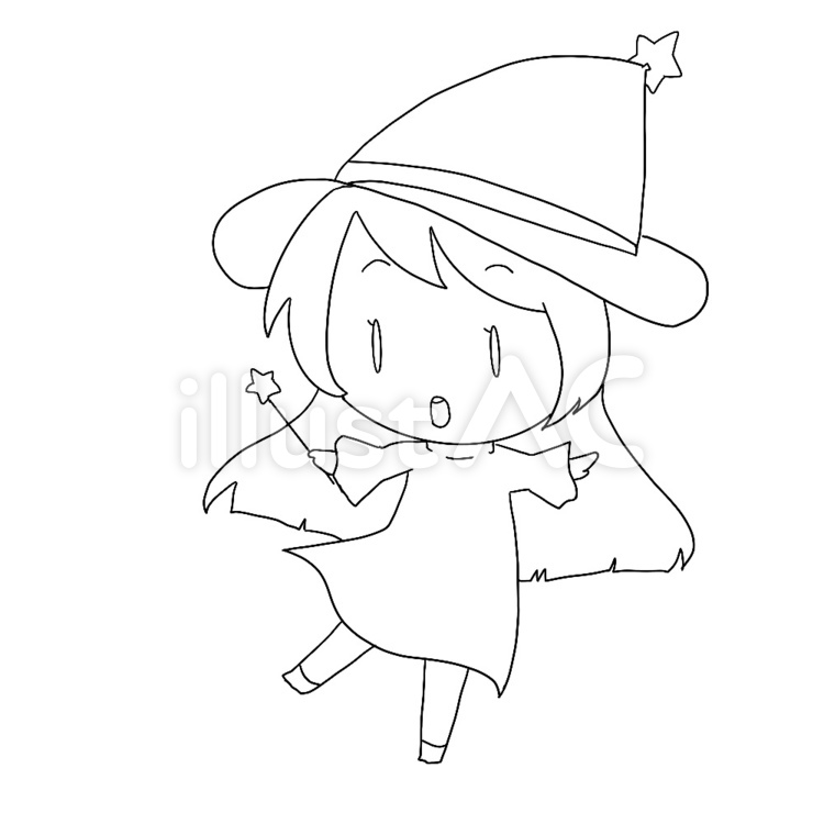 魔法使いの女の子 魔女,魔女っ子,魔法使いのイラスト素材