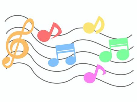 Musical note colorful illustration, , JPG, PNG and AI