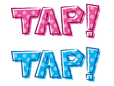 ドット柄のTAP! tap,ドット,文字,ポップ,英語,叩く,かわいい,タップ,スマホ,ゲーム素材のイラスト素材