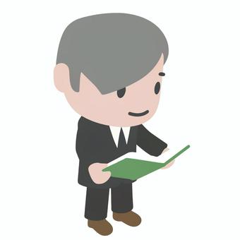 本を読むビジネスマン ビジネスマン,本,読書,勉強,学習,知識,仕事,会社,職場,集中のイラスト素材