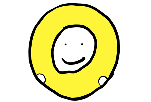 Oの中から顔を出すキャラクター アルファベット,o,英語,文字,キャラクター,手書き風,シンプル,かわいい,ゆるい,教材のイラスト素材