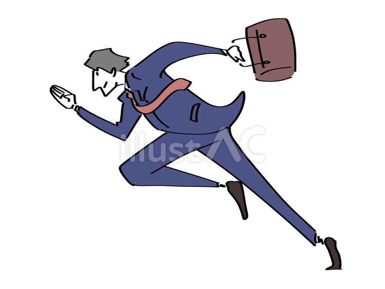 走る会社員 会社員,ビジネスマン,ビジネスパーソンのイラスト素材