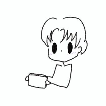 ゲームしてる男の子 男の子,人物,線画,手描き,シンプルのイラスト素材