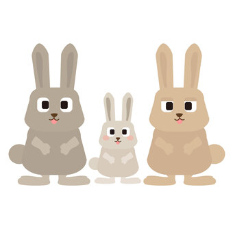 うさぎの親子 動物,生き物,うさぎ,ウサギ,子ウサギ,ペット,飼育,親子,かわいい,生活のイラスト素材