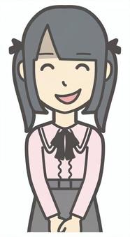  地雷系女子-279-バスト 悪人,地雷系,女性,女の子,ツインテール,人物,かわいい,表情,感情,悪いのイラスト素材