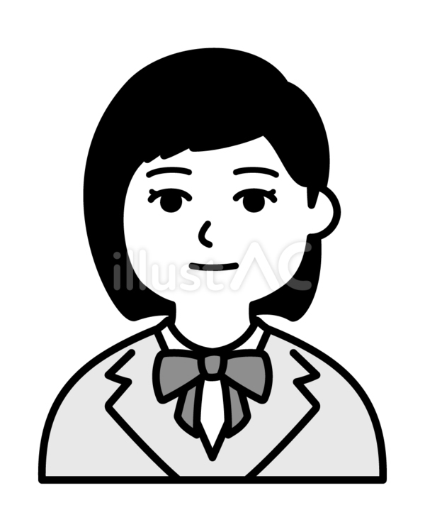 アイコン(制服姿で真顔な女の子7) アイコン,シンプル,デフォルメのイラスト素材