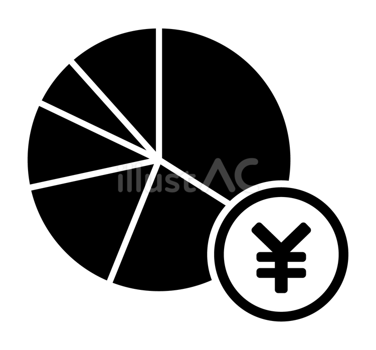 円グラフとお金 円グラフ,お金,グラフのイラスト素材