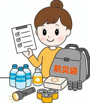 01 Disaster Prevention_Woman with Bun Hair, female, dumpling head, people, JPG, PNG and AI
