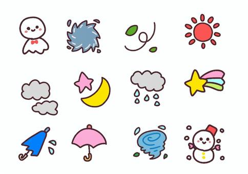 Illustration, weather, snowman, rain, 